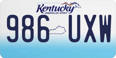 KY license plate 986UXW