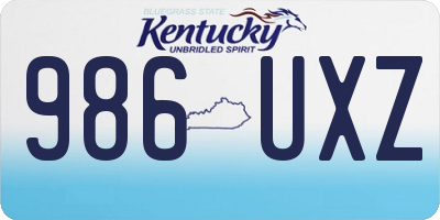 KY license plate 986UXZ