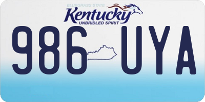 KY license plate 986UYA