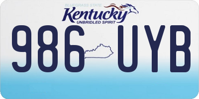 KY license plate 986UYB