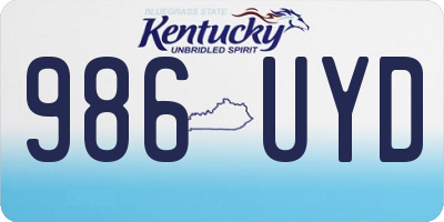 KY license plate 986UYD