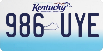 KY license plate 986UYE