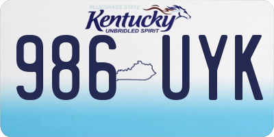 KY license plate 986UYK