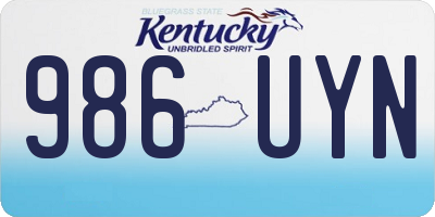 KY license plate 986UYN