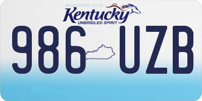 KY license plate 986UZB
