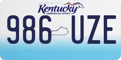KY license plate 986UZE