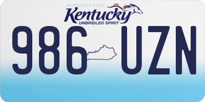 KY license plate 986UZN