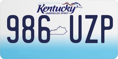 KY license plate 986UZP