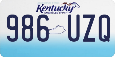 KY license plate 986UZQ
