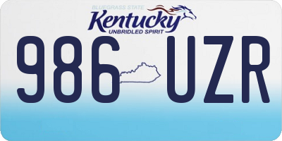 KY license plate 986UZR