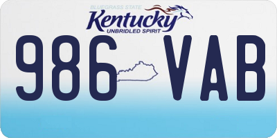 KY license plate 986VAB