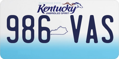 KY license plate 986VAS