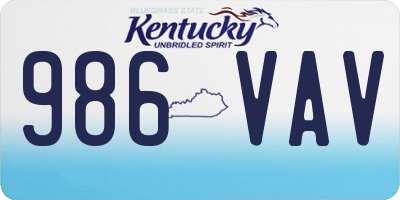 KY license plate 986VAV