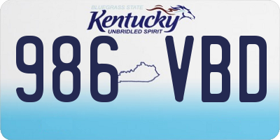 KY license plate 986VBD