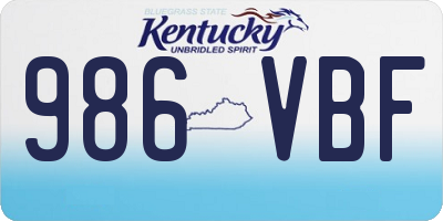 KY license plate 986VBF