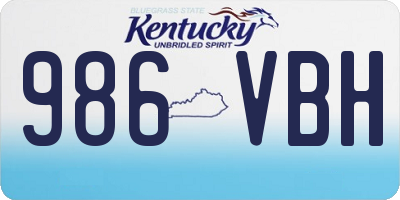 KY license plate 986VBH