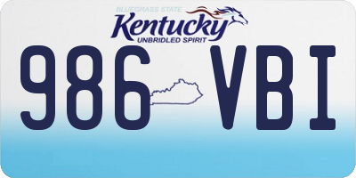 KY license plate 986VBI