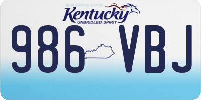 KY license plate 986VBJ