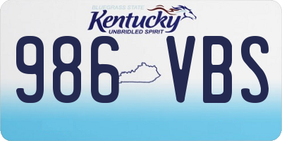 KY license plate 986VBS