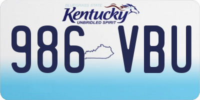 KY license plate 986VBU