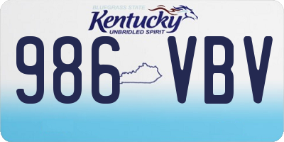 KY license plate 986VBV