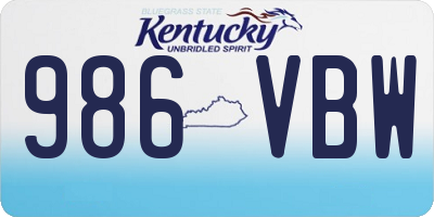 KY license plate 986VBW
