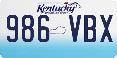 KY license plate 986VBX