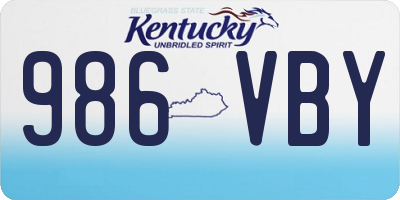 KY license plate 986VBY
