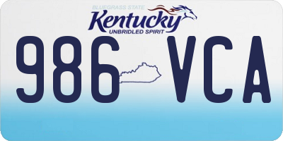 KY license plate 986VCA