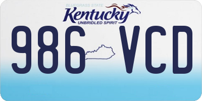 KY license plate 986VCD