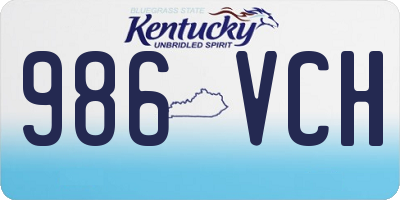 KY license plate 986VCH