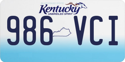 KY license plate 986VCI