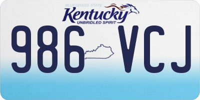 KY license plate 986VCJ