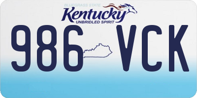 KY license plate 986VCK