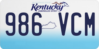 KY license plate 986VCM