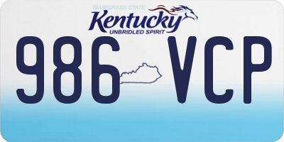 KY license plate 986VCP