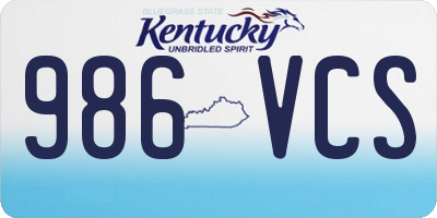 KY license plate 986VCS