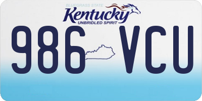 KY license plate 986VCU