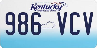 KY license plate 986VCV