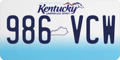 KY license plate 986VCW