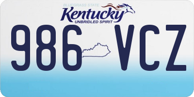 KY license plate 986VCZ