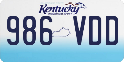 KY license plate 986VDD