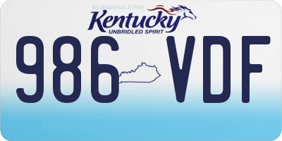 KY license plate 986VDF