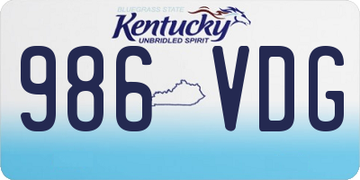 KY license plate 986VDG