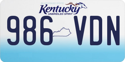 KY license plate 986VDN