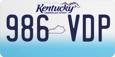 KY license plate 986VDP