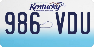 KY license plate 986VDU