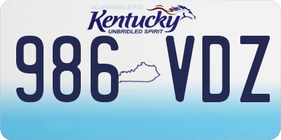 KY license plate 986VDZ