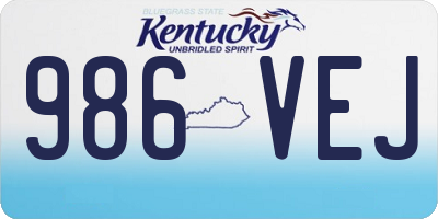 KY license plate 986VEJ