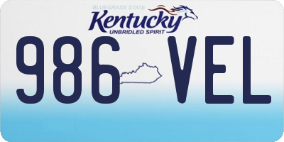 KY license plate 986VEL
